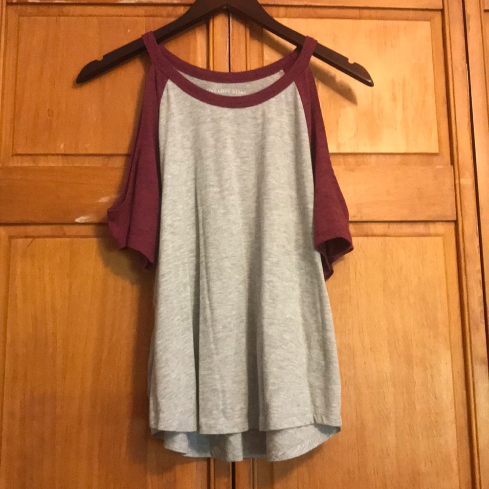 Open Shoulder Baseball Tee